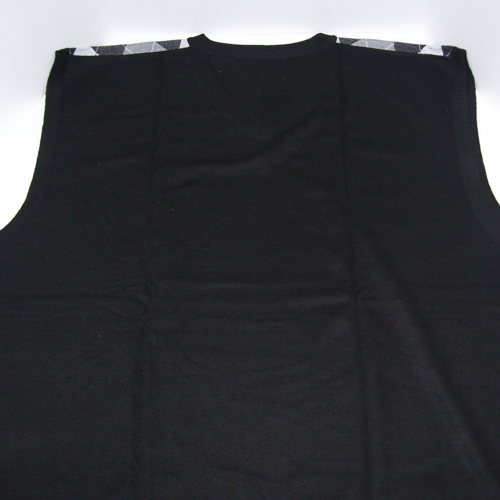 Mens V Neck Black Argyle Sweater Vest 4XL XXXL - Picture 3 of 6